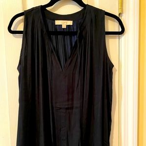 Loft Navy Pleated Tunic Tank